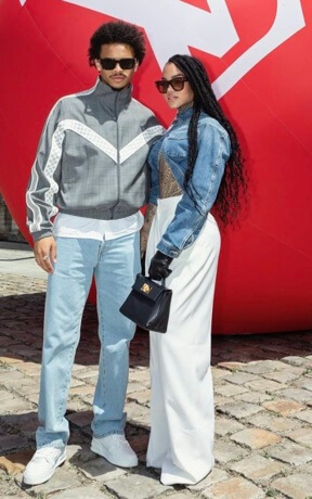 Candice Brook with her partner, Leroy Sane. 